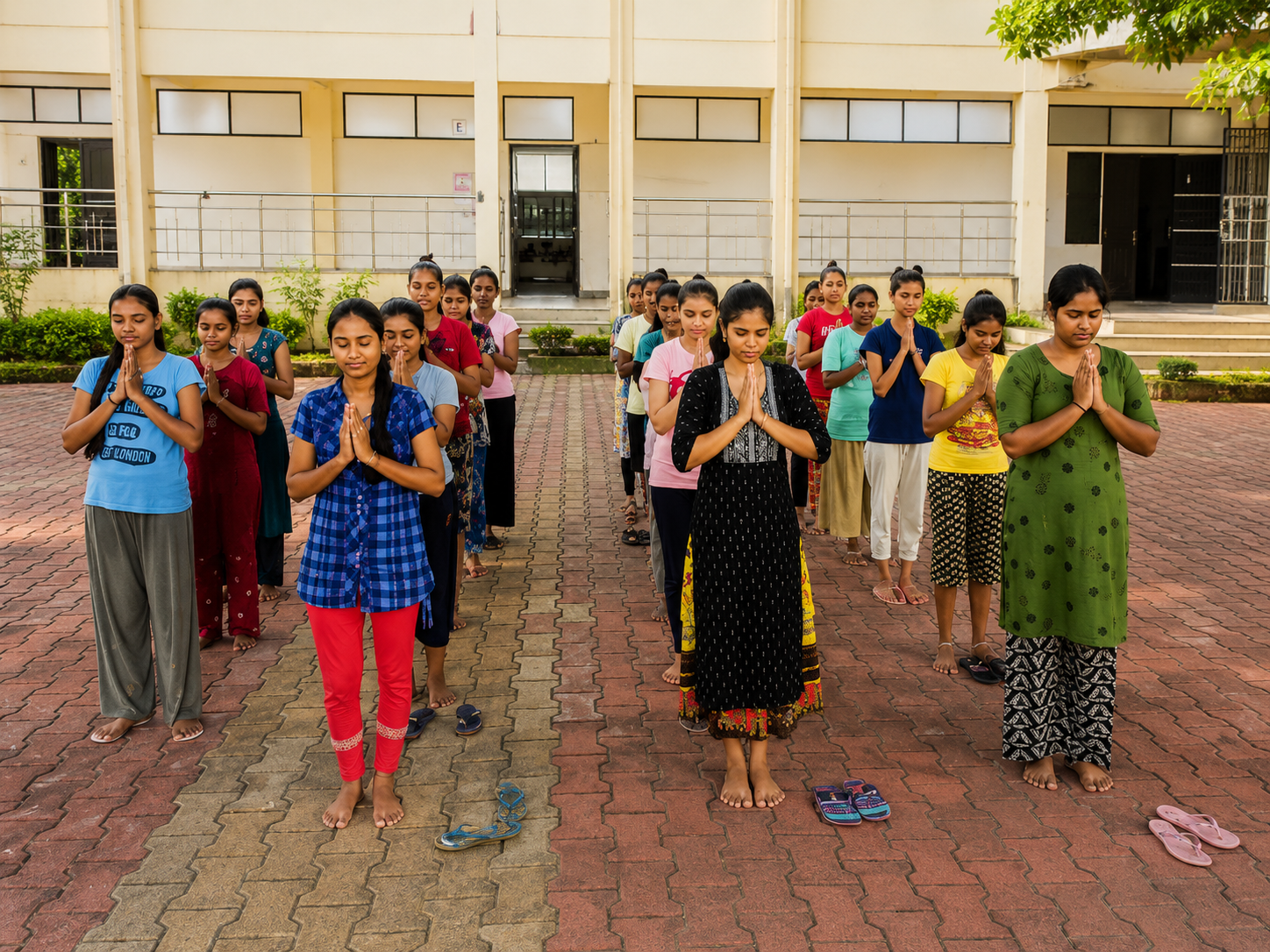 Yoga and wellness activity at Girls Hostel